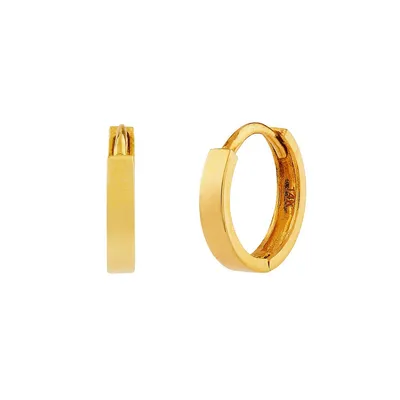 10k Gold Mini Flat Huggie Earrings