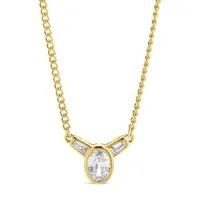 Estelle Cz Pendant Necklace Necklace Sterling Forever Gold