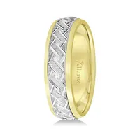 Men's Carved 14k Two-tone Wedding Band (5mm)