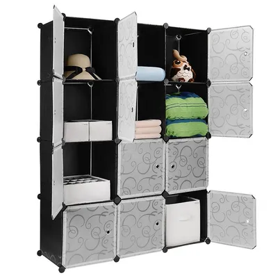 12 Cube Plastic Portable Wardrobe Closet Organizer Storage Shelving Cabinet - Diy