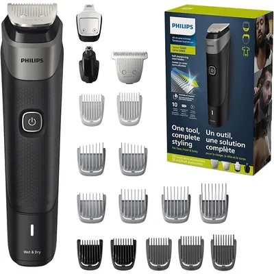All-in-one Personal Trimmer 5000 Series, For Face, Head And Body, Self-sharpening Steel Blade