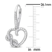 Diamond Accent Infinity Heart Earrings In Sterling Silver
