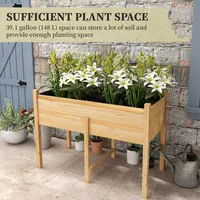 Wooden Raised Garden Bed Elevated Planter Box For Vegetable