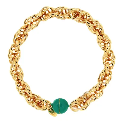 18kt Gold Plated Rope With Magnetic Enamelled Clasp Bracelet