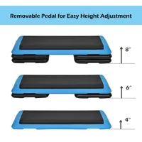 Fitness Aerobic Step Cardio Adjust 4" - 6" - 8" Exercise Stepper W/risers Blue