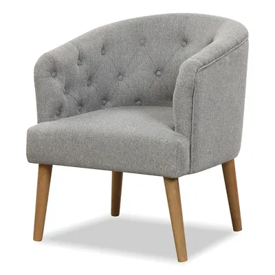 Upholstered Accent Chair Comfy Club Armchair Single Sofa With Rubber Wood Legs