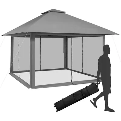 13x13ft Pop-up Instant Canopy Tent Mesh Sidewall Uv50+ Adjust Outdoor Patio