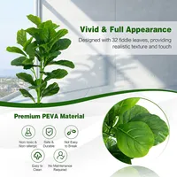 Artificial Tree 2-pack Artificial Fiddle Leaf Fig Tree For Indoor And Outdoor