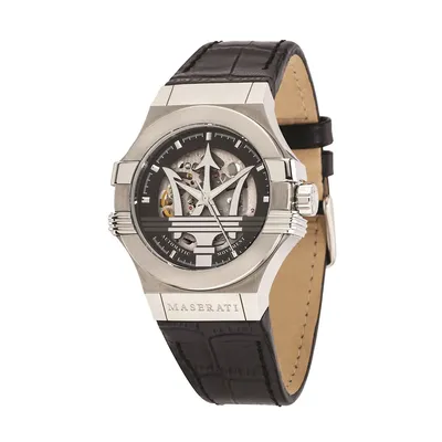 Potenza 42mm Automatic Stainless Steel Watch In Silver/black
