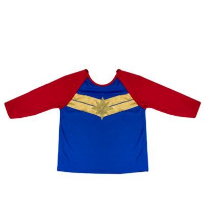 Girls Captain Marvel Child Halloween Costume Top Size Small 6+