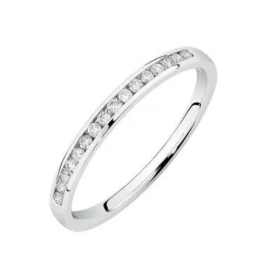 Wedding Band With / Carat Tw Of Diamonds In 14kt White Gold