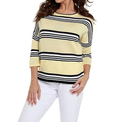Striped 3/4 Sleeve Top