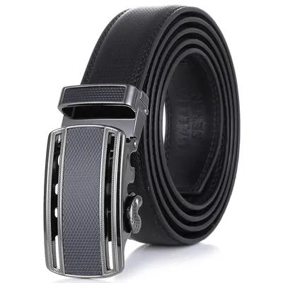 Exquisite Grid Leather Ratchet Belt