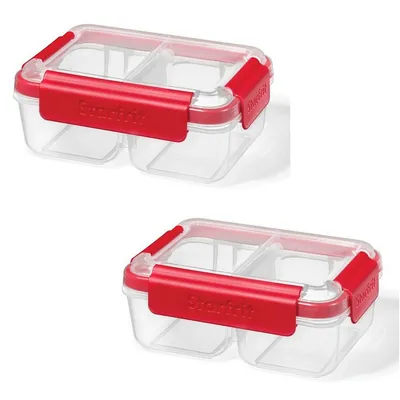 Set Of 2 Easylunch Divided Meal Containers, 946ml Capacity