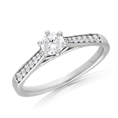 Canadian Dreams 14k White Gold 0.45ctw Diamond Engagement Ring