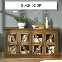 Rustic Cabinet With Tempered Glass Door