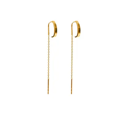 14k Gold Huggie Threader Earrings