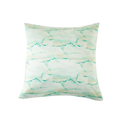 Marble Print Mint Green Mulberry Silk Cushion Cover | 20 Inches