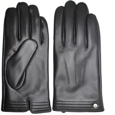 Mens Leather Glove, Cuff Detail, touchscreen