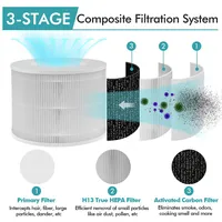 2 Pack Air Purifier Replacement Filter 3-in-1 H13 True Hepa For Dust Smoke Home