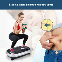 Goplus Mini Vibration Plate Whole Body Fitness Platform W/loop Bands Silverblack