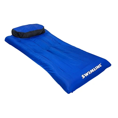 78" Inflatable Blue And Black Ultimate Mattress Swimming Pool Lounger