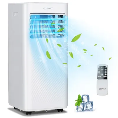 8000 Btu Portable Air Conditioner 4-in-1 Ac Unit With Cool Fan Dehum Sleep Mode