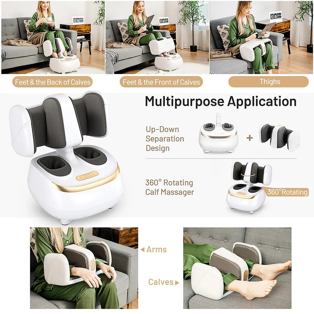 Shiatsu Foot and Calf Massager with Compression Kneading Heating and  Vibrating - Costway