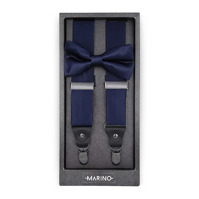 Luster Y-Back Suspenders Bow Tie Set