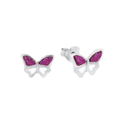 Ear Studs For Girls, Silver 925 | Butterfly
