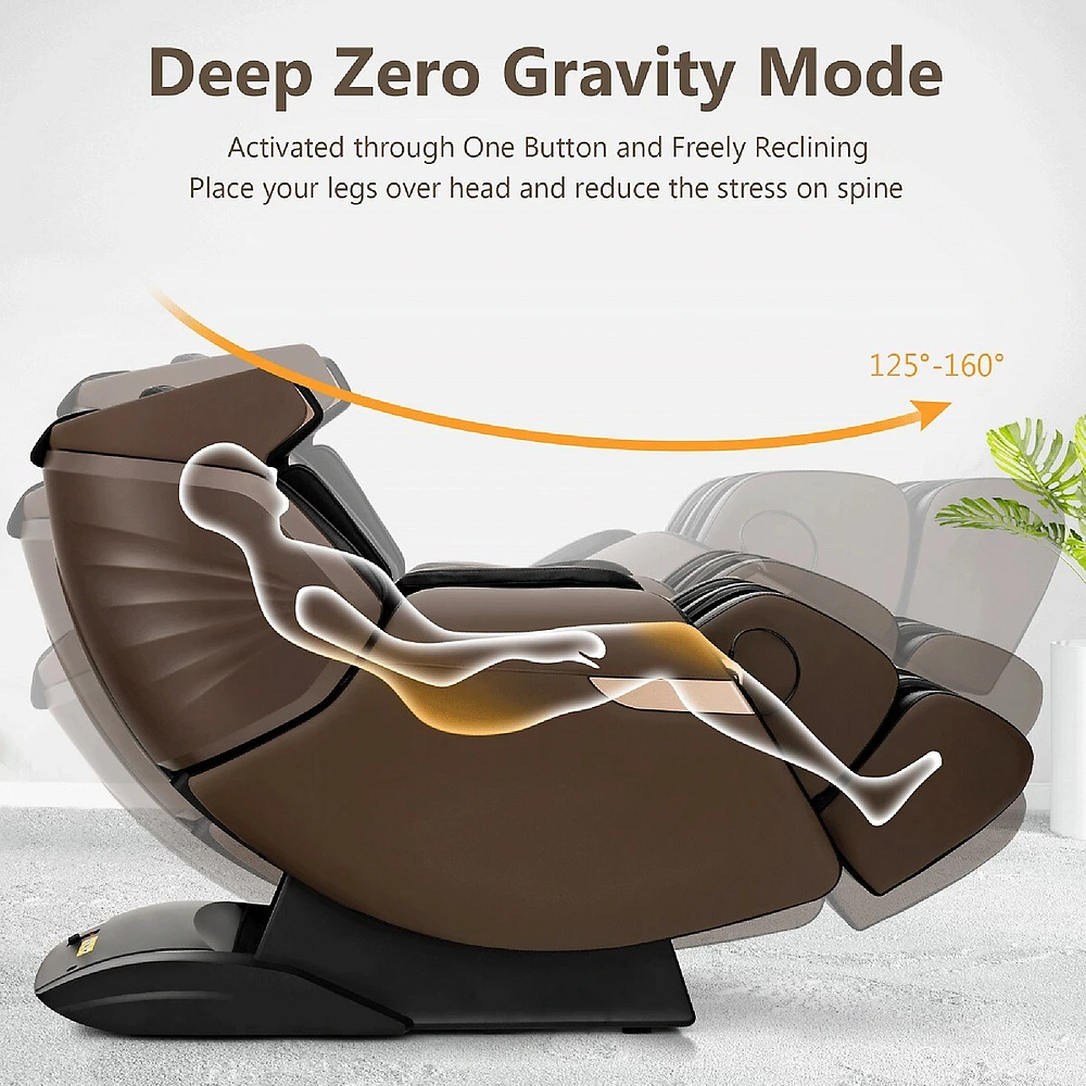 3d Sl-track Electric Full Body Zero Gravity Shiatsu Massage Chair W/ Heat Roller