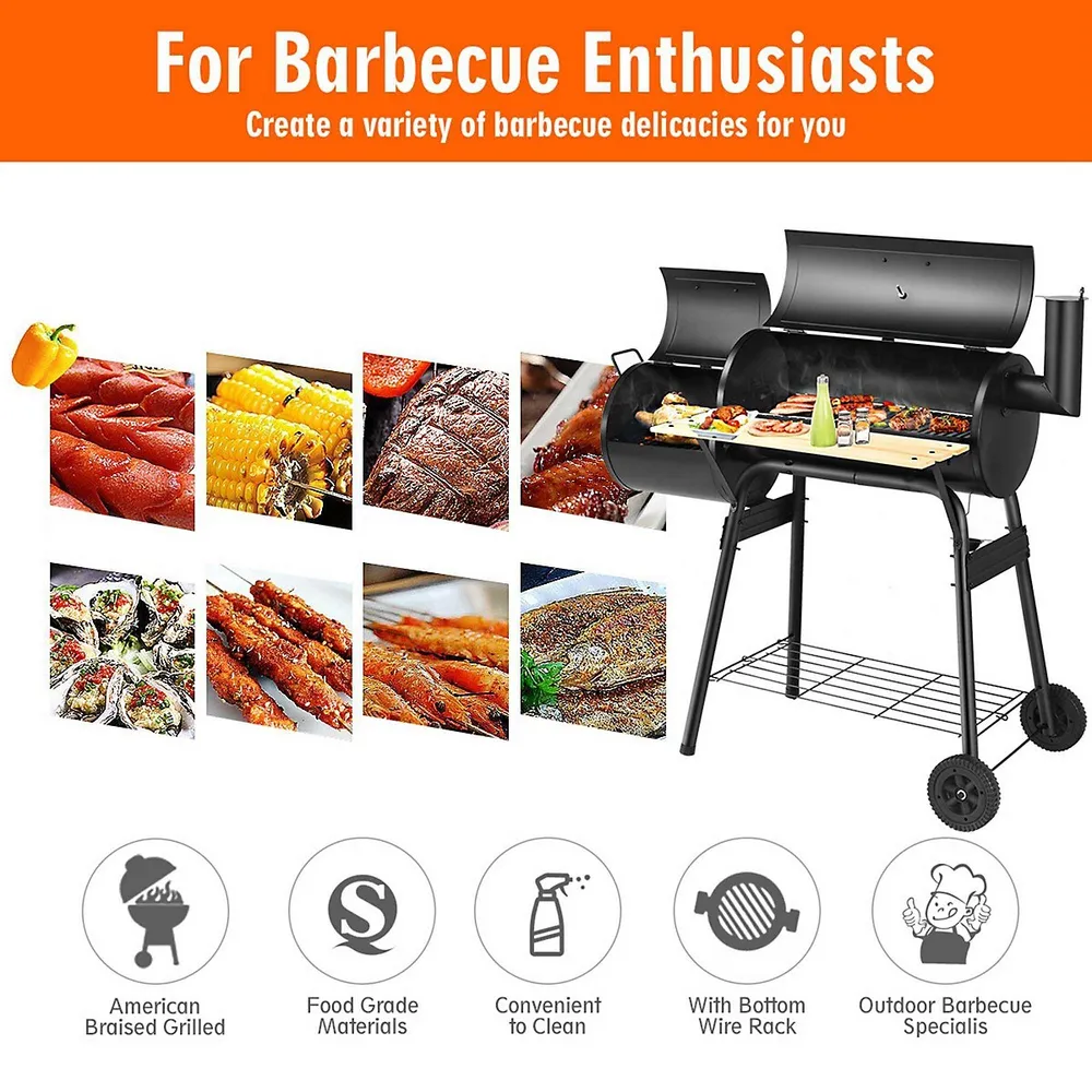 Costway Outdoor Bbq Grill Charcoal Barbecue Pit Patio Backyard Cooker  Smoker