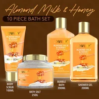 Gift Basket For Women – 10 Pc Almond Milk & Honey - Self Care Kit