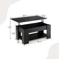Lift Top Coffee Table Modern Accent Table W/hidden Storage Compartment & Shelf