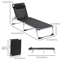Folding Lounge Chair With Headrest And Adjustable Backrest