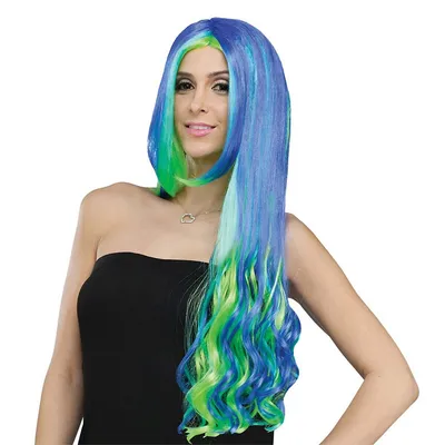 Party Curls Wig Blue And Green