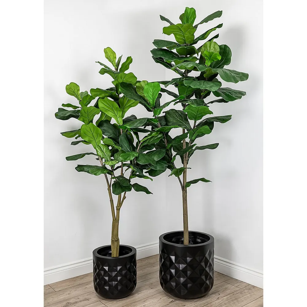 Faux Botanical Fiddle Leaf Fig Tree In Green 84 In. Height