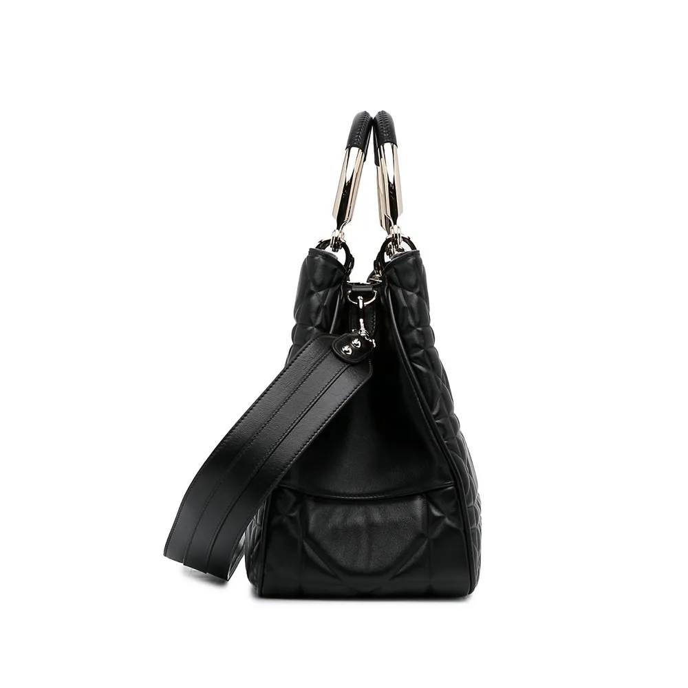 Pre-loved Large Lambskin Cannage Lady 95.22