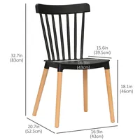 4 Pieces Dining Chairs Set, Kitchen Chair With Wooden Legs