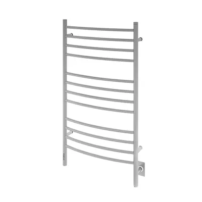 12-bar Dual Wall Mount Towel Warmer With Integrated On-board Timer In Brushed Stainless Steel