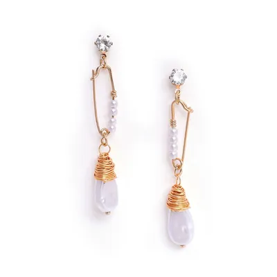Gold-toned Pearl Stud Earrings