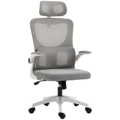 Mesh Office Chair With Adjustable Headrest, Lumbar Support