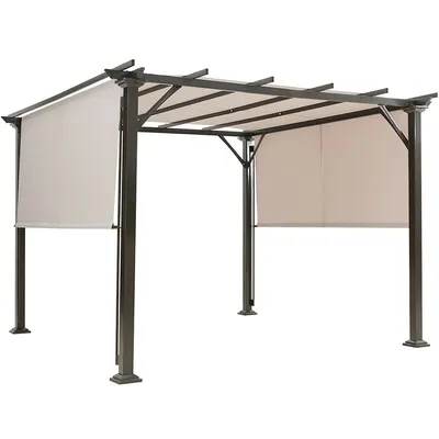 10' X 10' Pergola Kit Metal Frame Gazebo &canopy Cover Patio Furniture Shelter