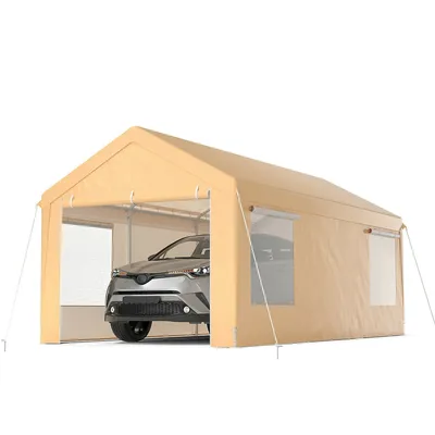 10x20 Ft Heavy-duty Steel Carport Car Canopy Shelter Sidewalls Tent Garage