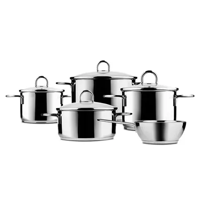 Classic 9 Piece Stainless Steel Cookware Set