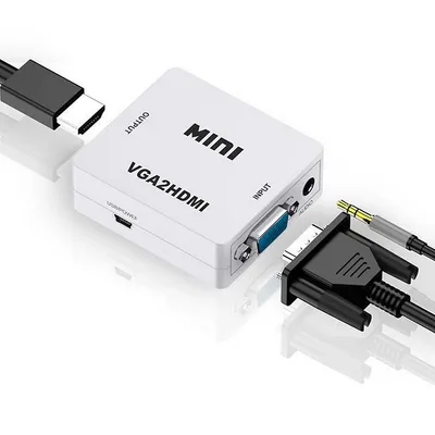Vga To Hdmi Mini Full Hd Video 1080p Audio Converter Adapter For Pc Tv Monitor