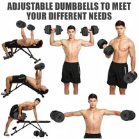 66 Lb Dumbbell Weight Set Fitness 16 Adjustable Plates Workout