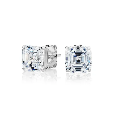 Asscher Stud Earrings With 3 Carats* Of signature simulant diamonds in 10 Karat Gold