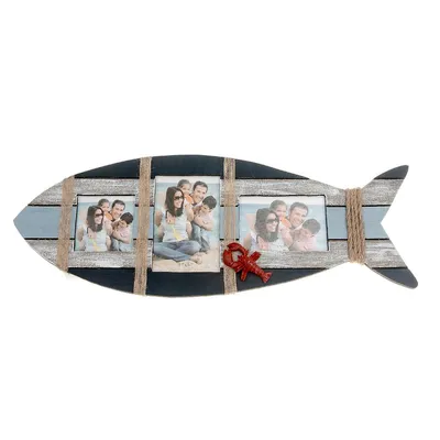 Nautica Fish Shape Photo Frame With 3 Openings