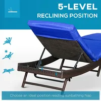 Patio Lounger S Shape 5-level Recliner Chair